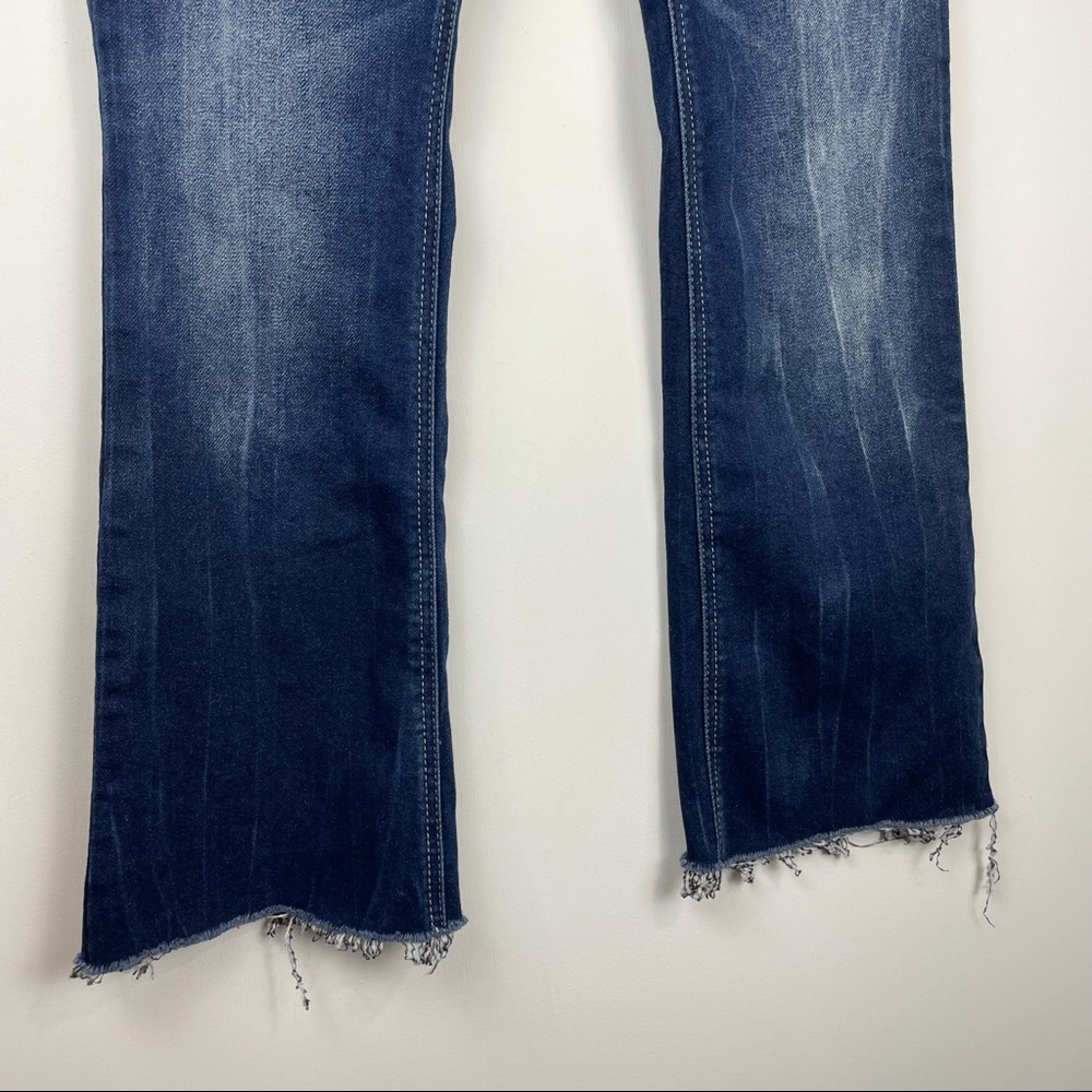 Amethyst Jeans Dark Wash Boot Cut Raw Hem - Picture 5 of 13